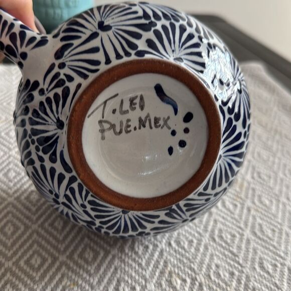 Mexican Cappuccino Mug Talavera Pottery Hand Painted Handmade Collectible Travel - Picture 3 of 7